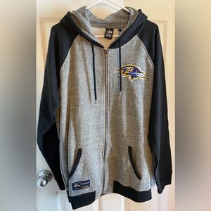 Baltimore Ravens Ultra Game NFL Men's Full Zip Soft Fleece Raglan Hoodie